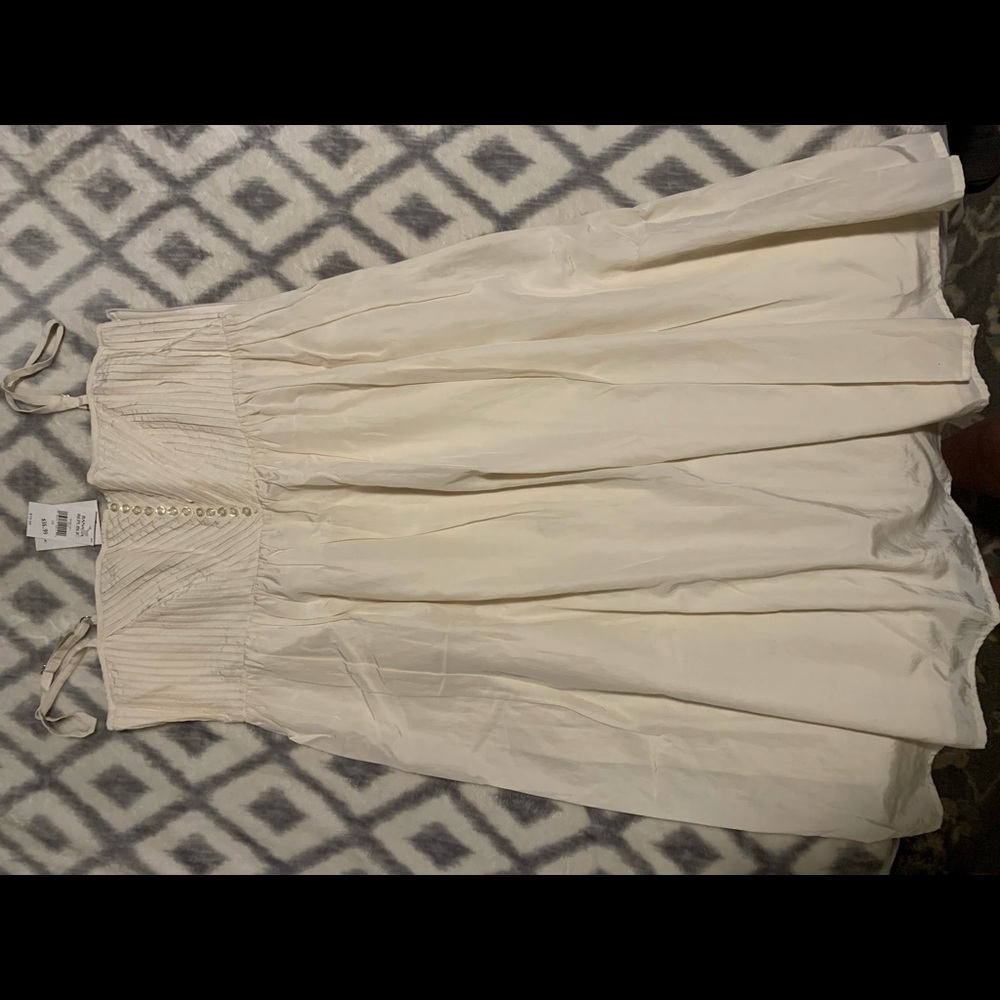 Cream tea length dress